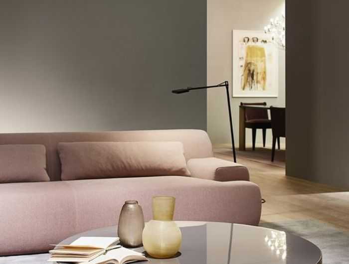 couleur gris perle sofa en couleur rose table ronde de mati¨re lisse