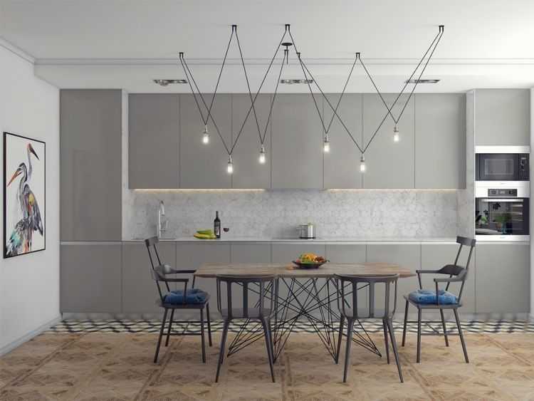 couleur gris taupe cuisine taupe table   manger en bois massif et chaises design en métal gris
