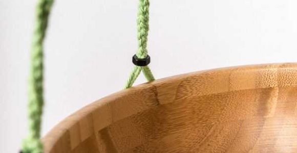 Suspension En Macramé Mod¨le Osiris bymadjo Coton Vert Clair Perle Galerie De Beige Clair